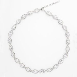 Nadri Silver Marquise Cubic Zirconia Collar Necklace